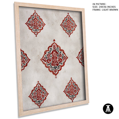 Artwork in Light Brown Frame