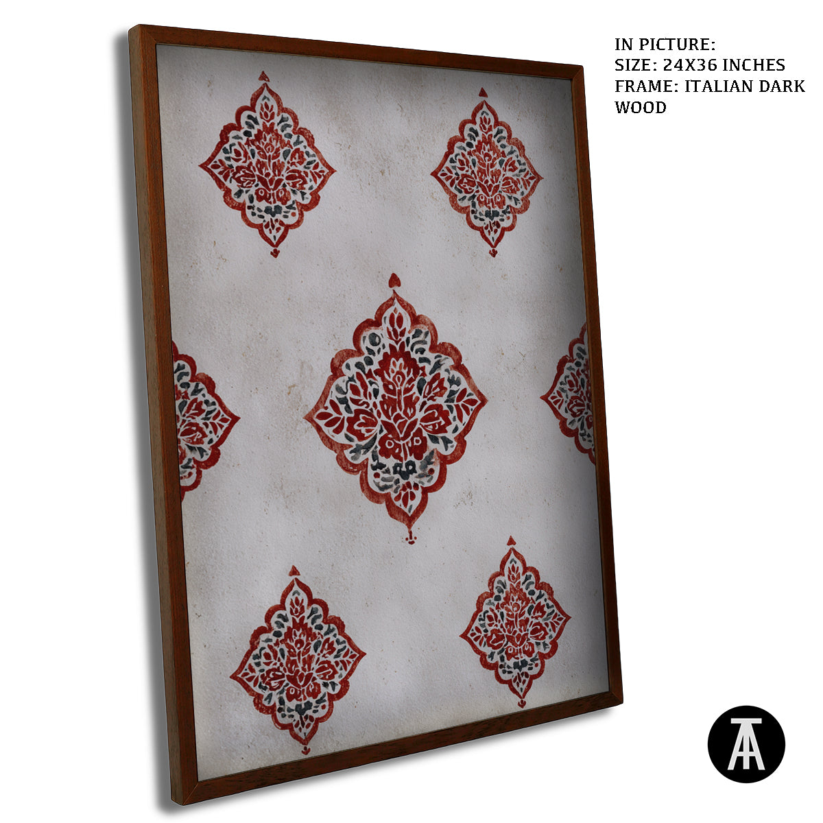 Artwork in Dark Wood Frame