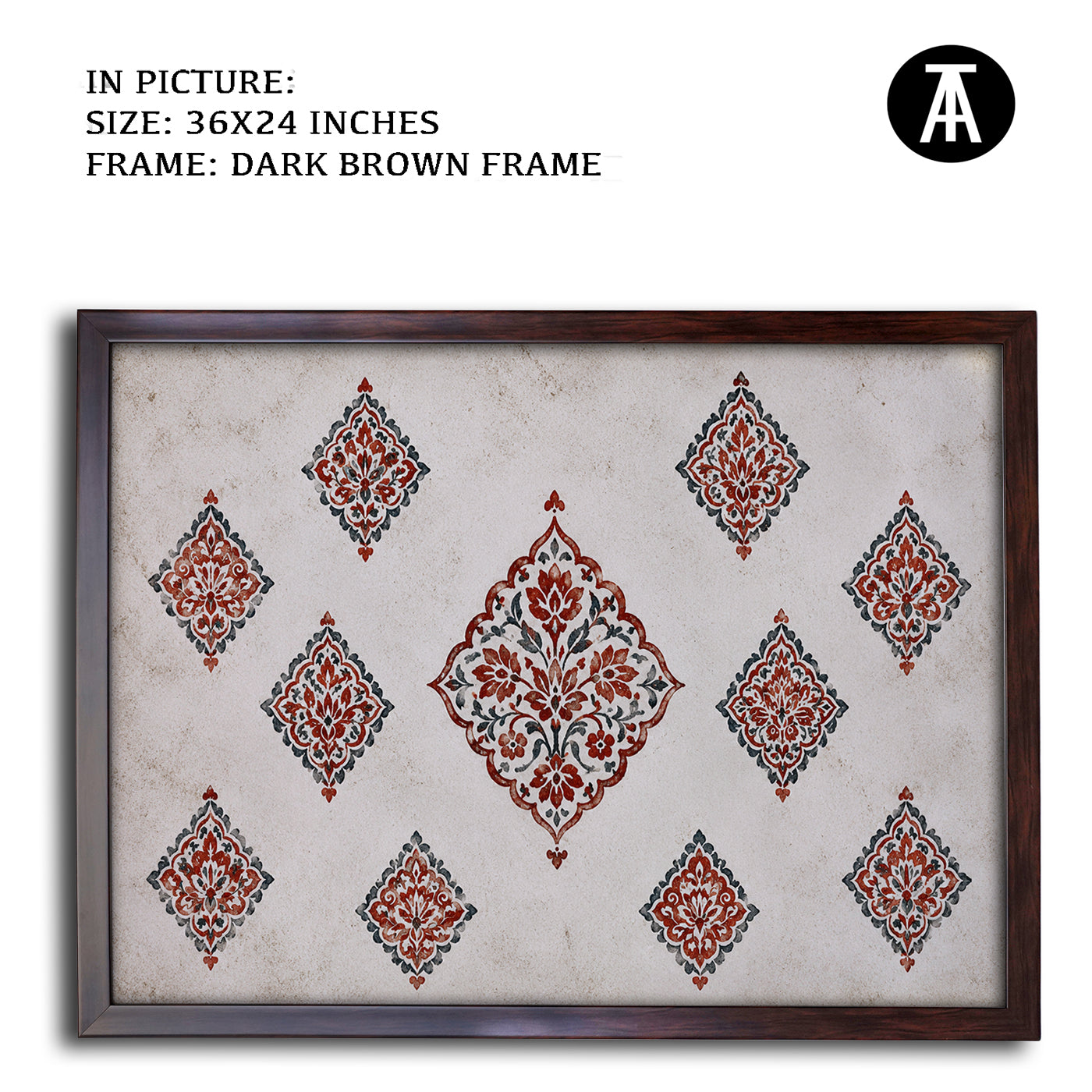 Artwork in Dark Brown Frame