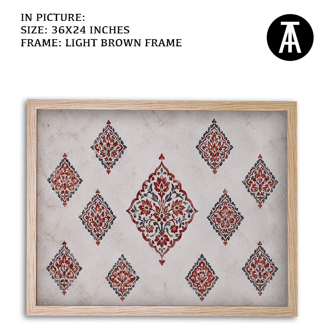 Artwork in Light Brown Frame