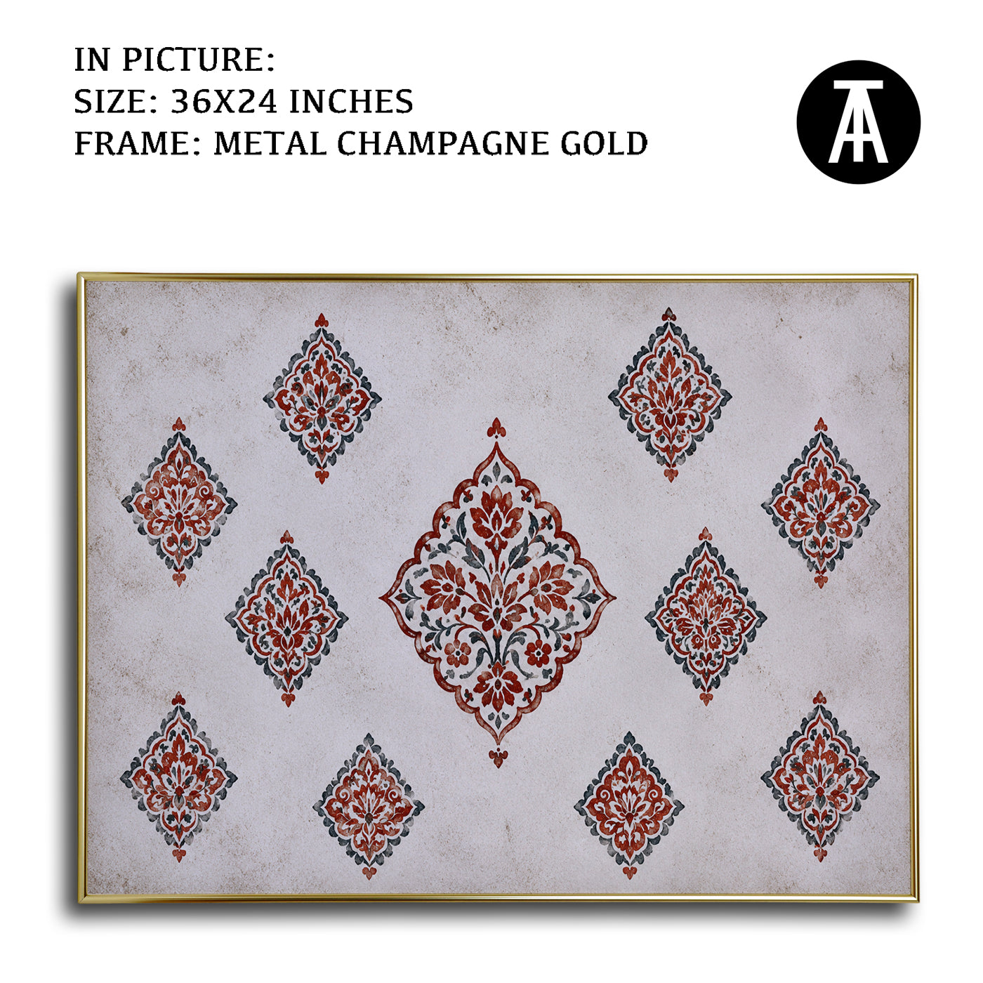 Artwork in Metal Champagne Gold Frame