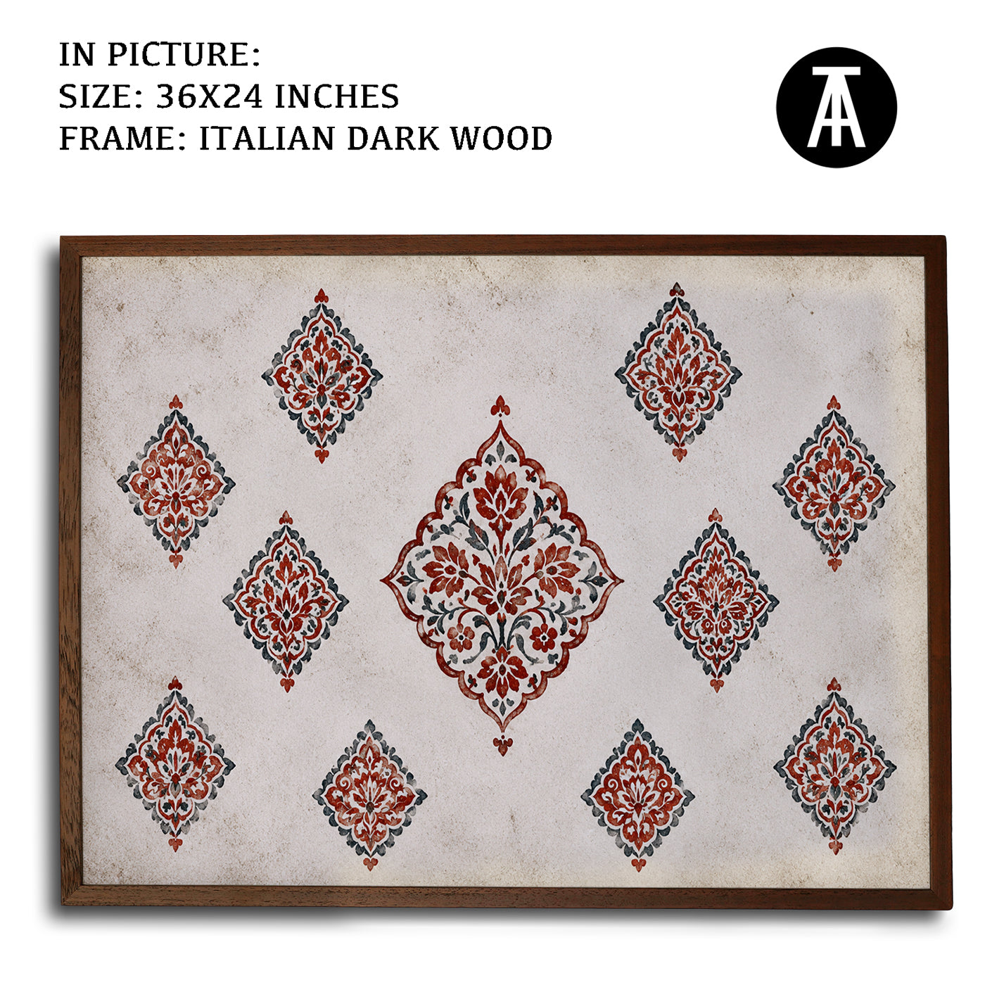 Artwork in Dark Wood Frame