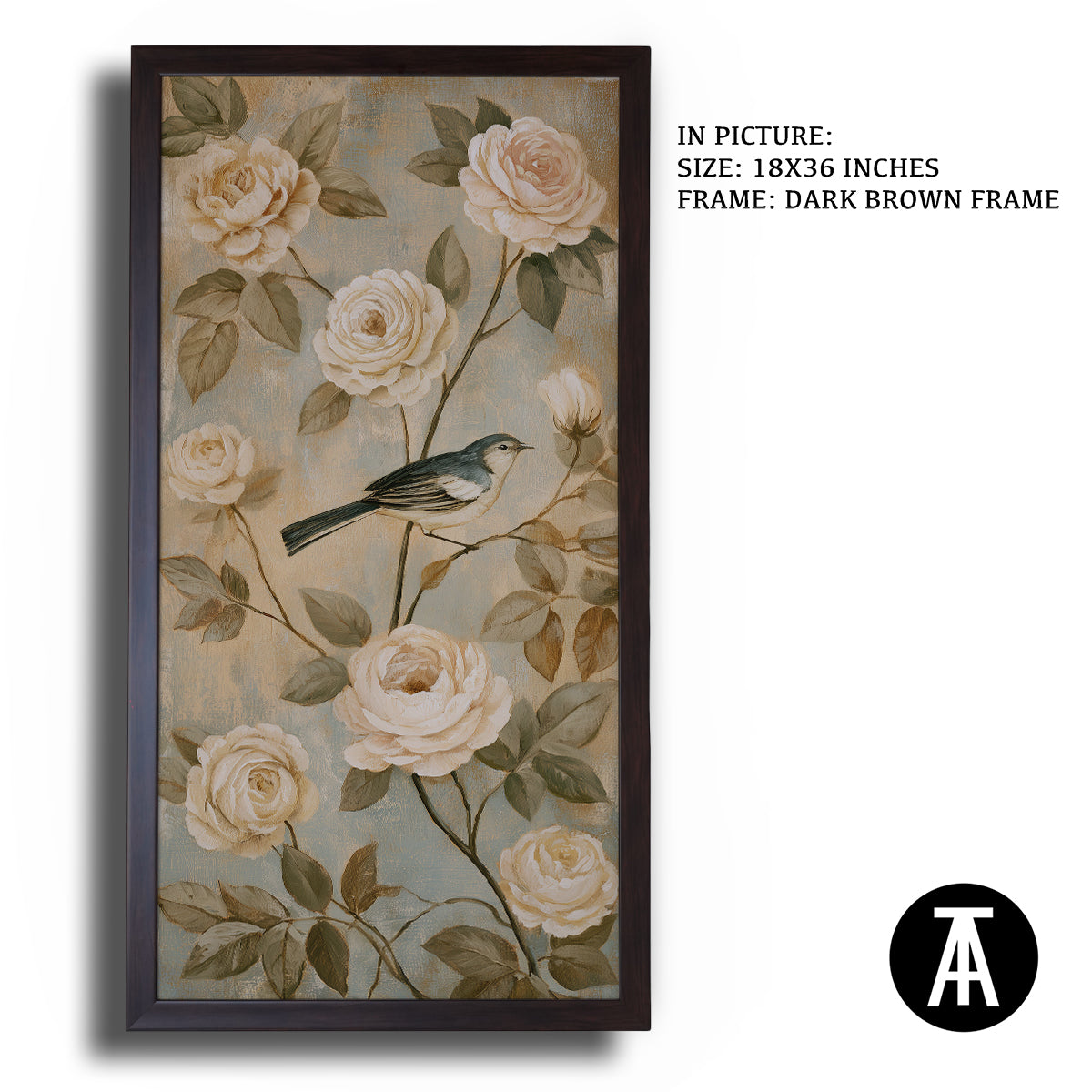 Artwork in Dark Brown Frame