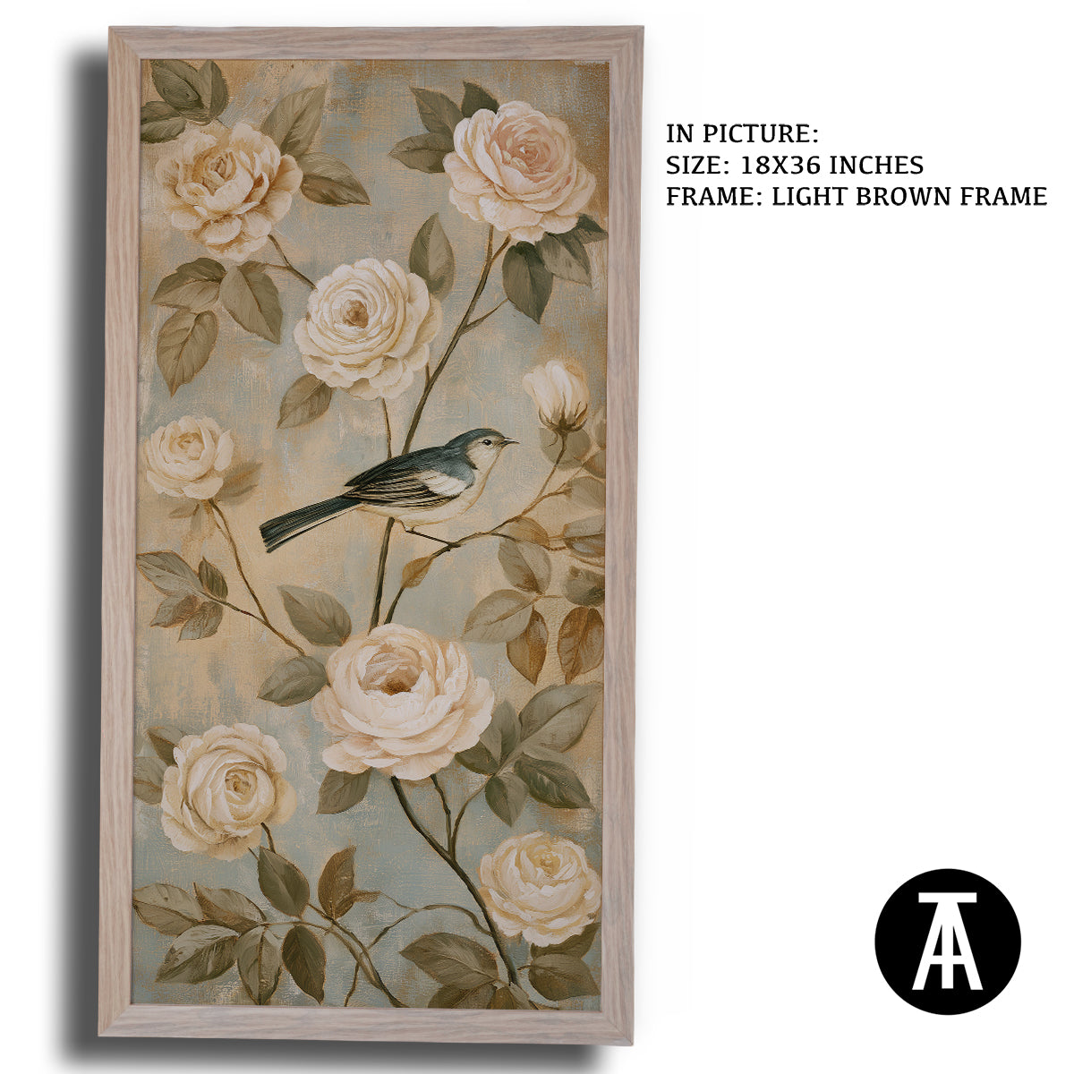 Artwork in Light Brown Frame