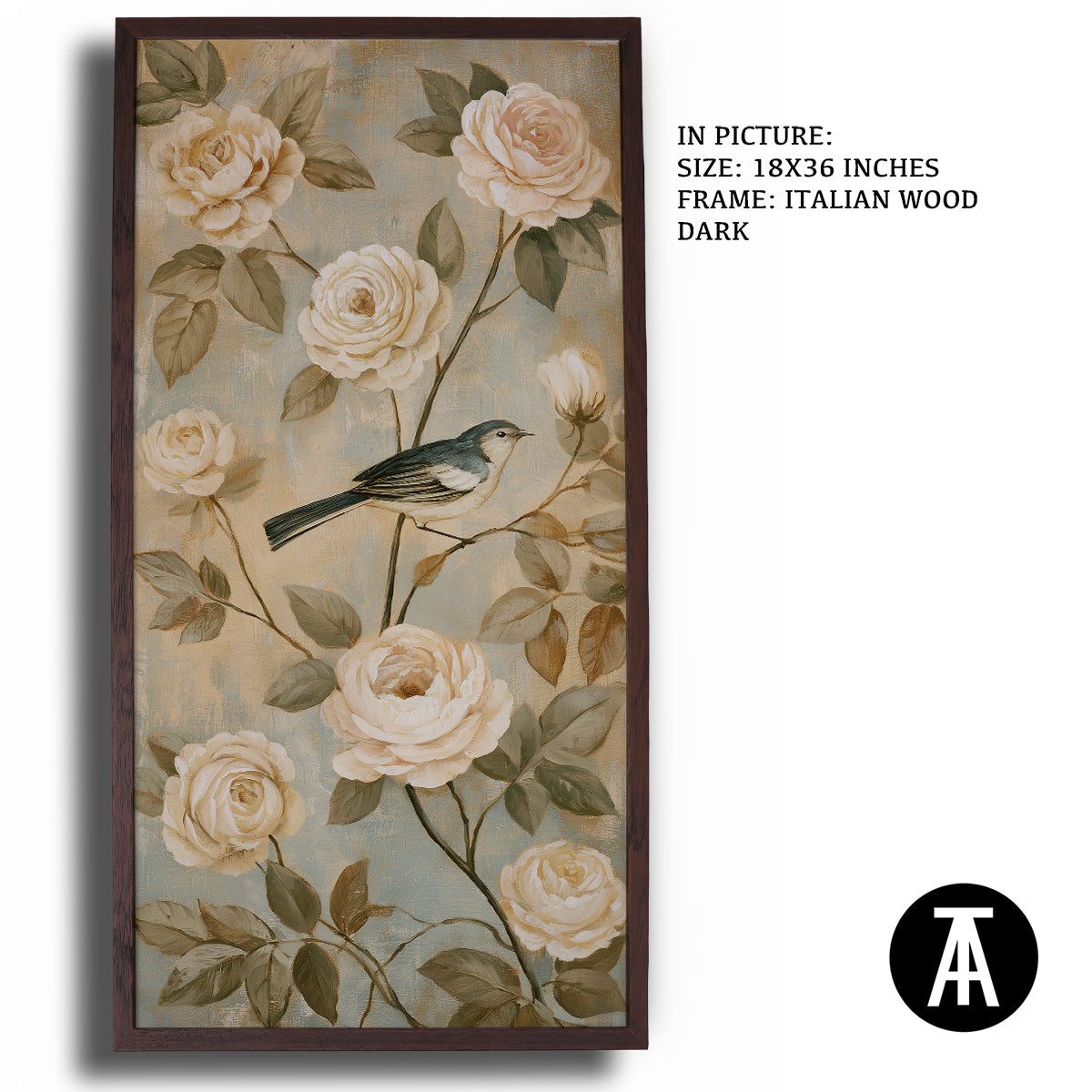 Artwork in Dark Wood Frame