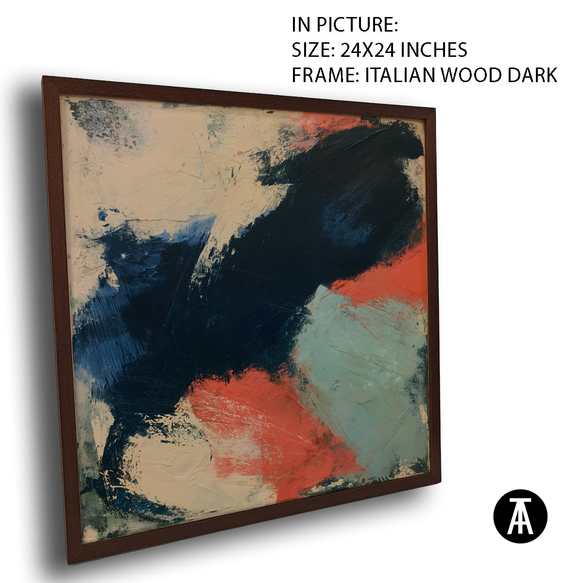 Artwork in Dark Wood Frame