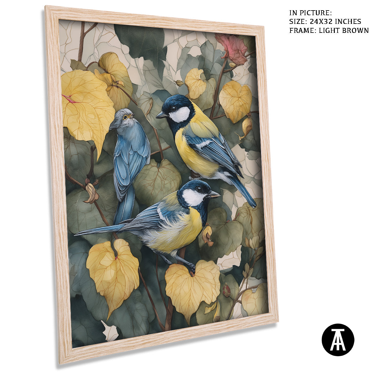 Artwork in Dark Brown Frame