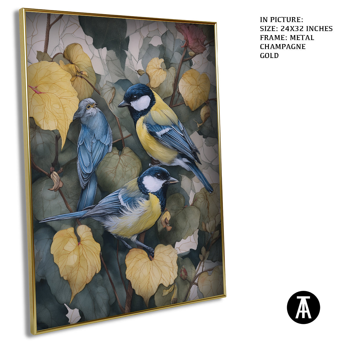 Artwork in Light Brown Frame