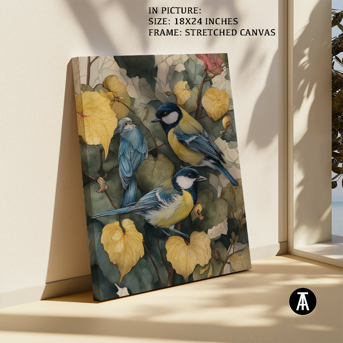 Artwork in Natural Wood Frame