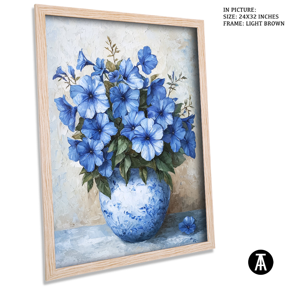 Sample Artwork in Light Brown Frame