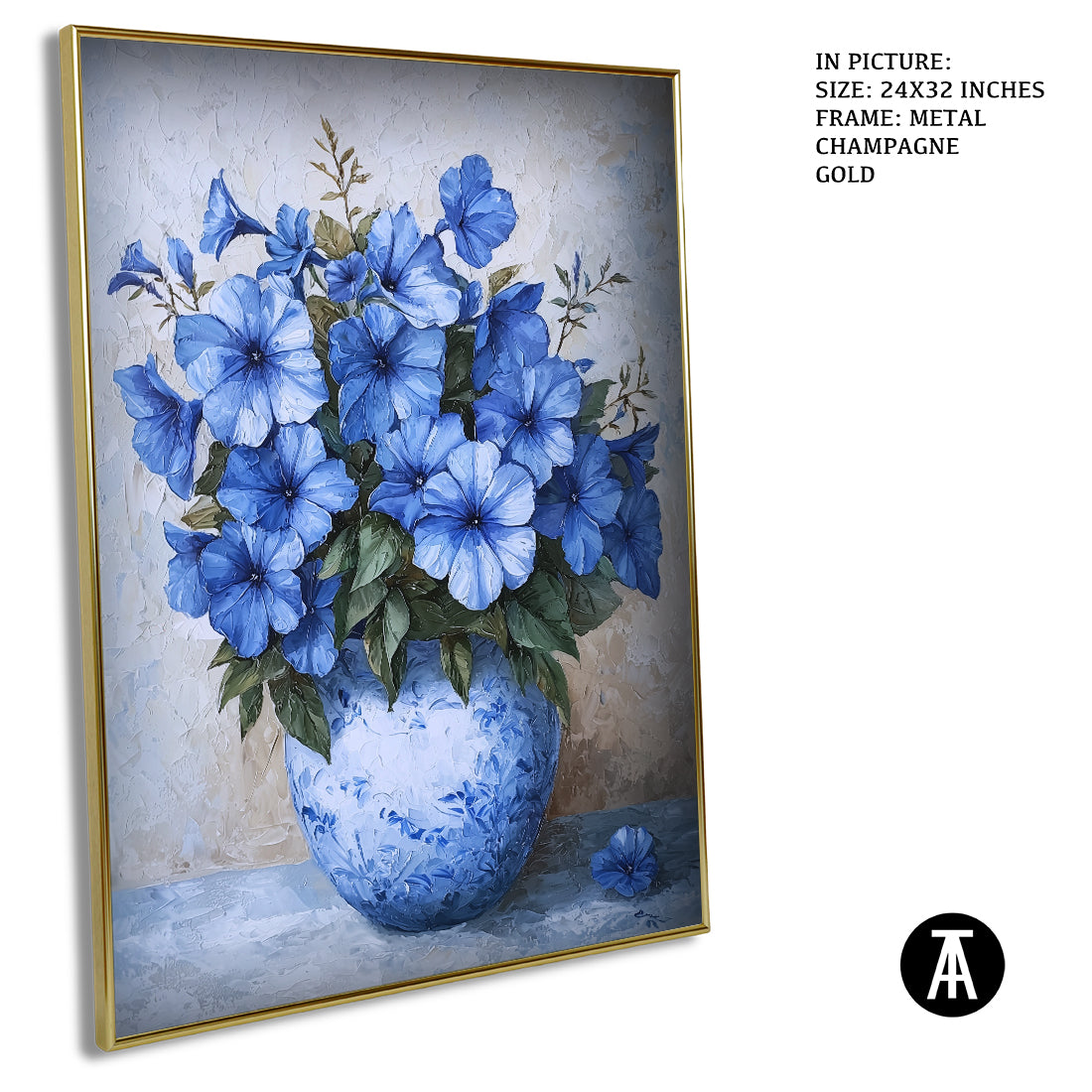 Sample Artwork in Champagne gold Metal Frame