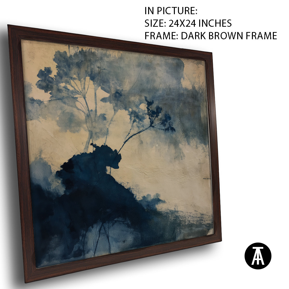 Artwork in Dark Brown Frame