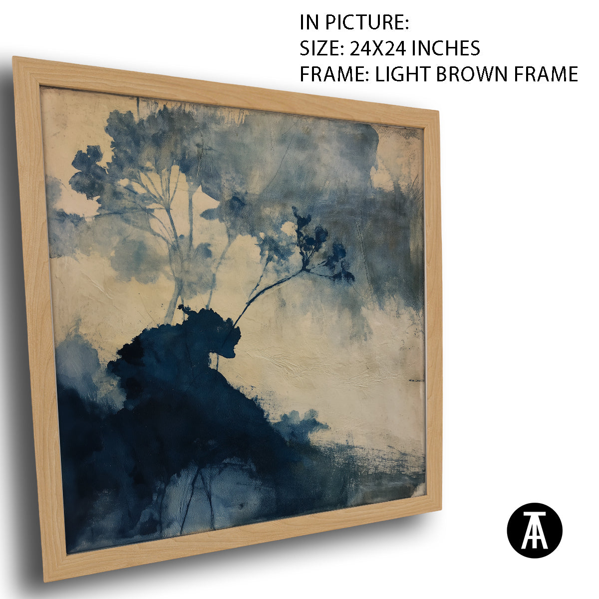 Artwork in Light Brown Frame