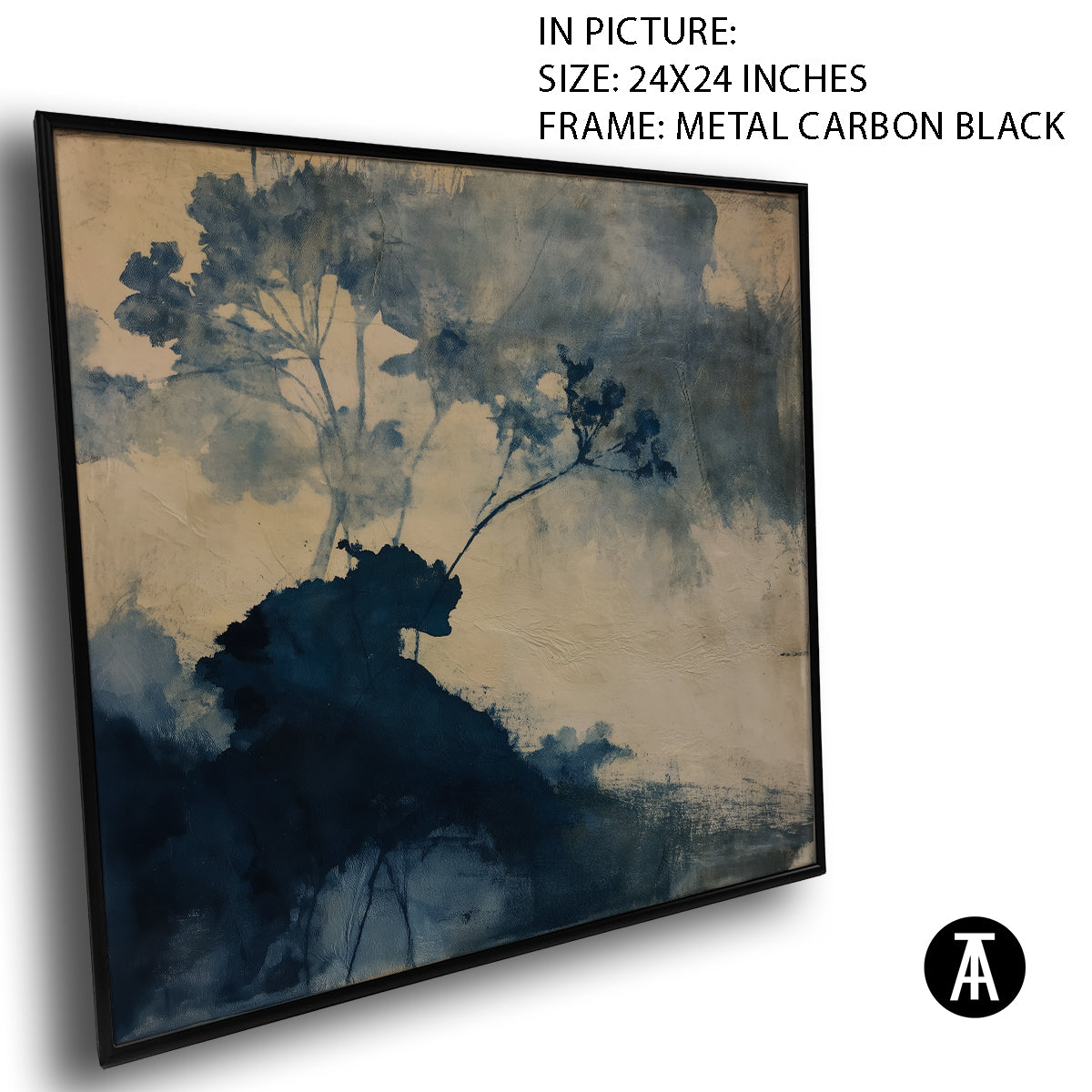 Artwork in Carbon Black Metal Frame
