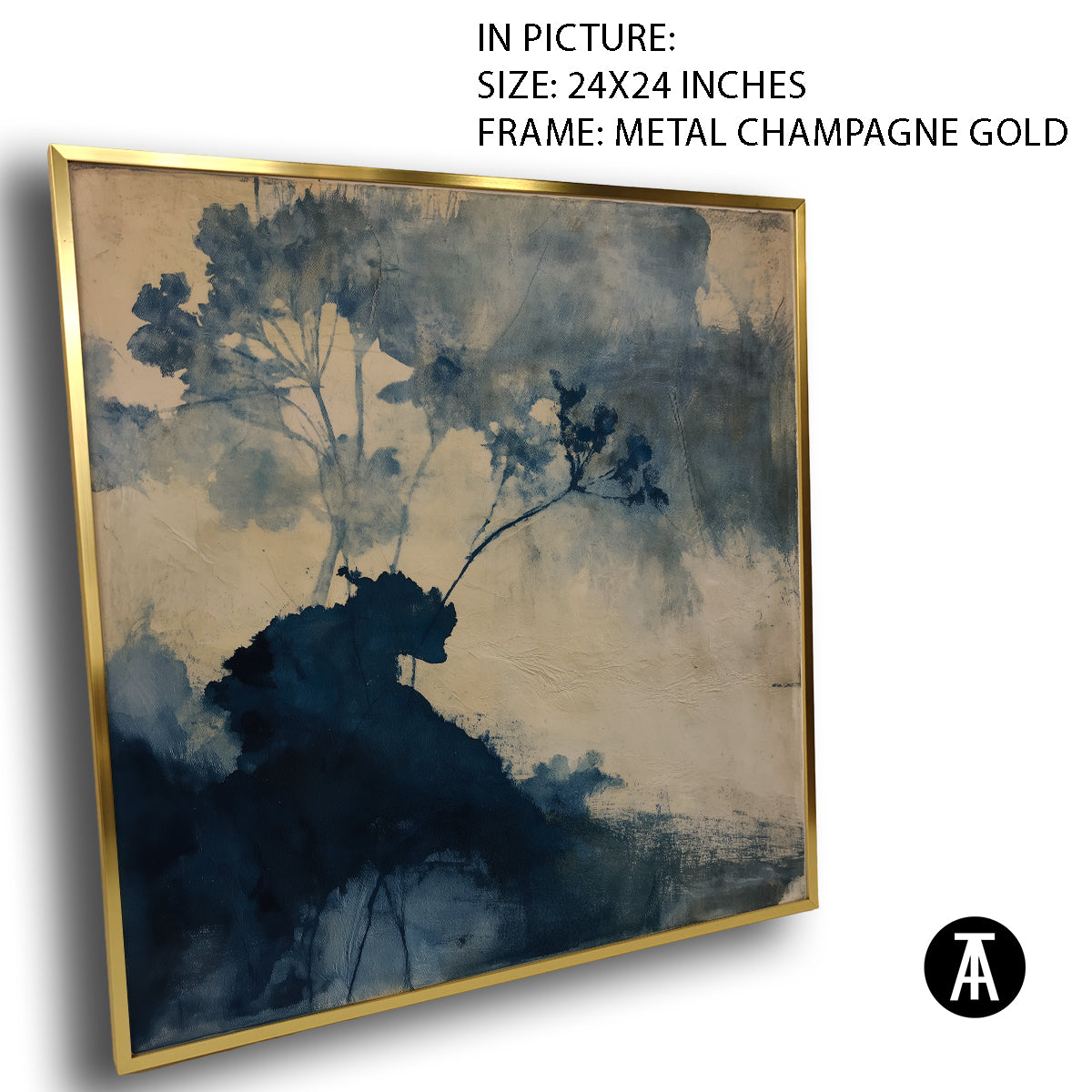 Artwork in Metal Champagne Gold Frame