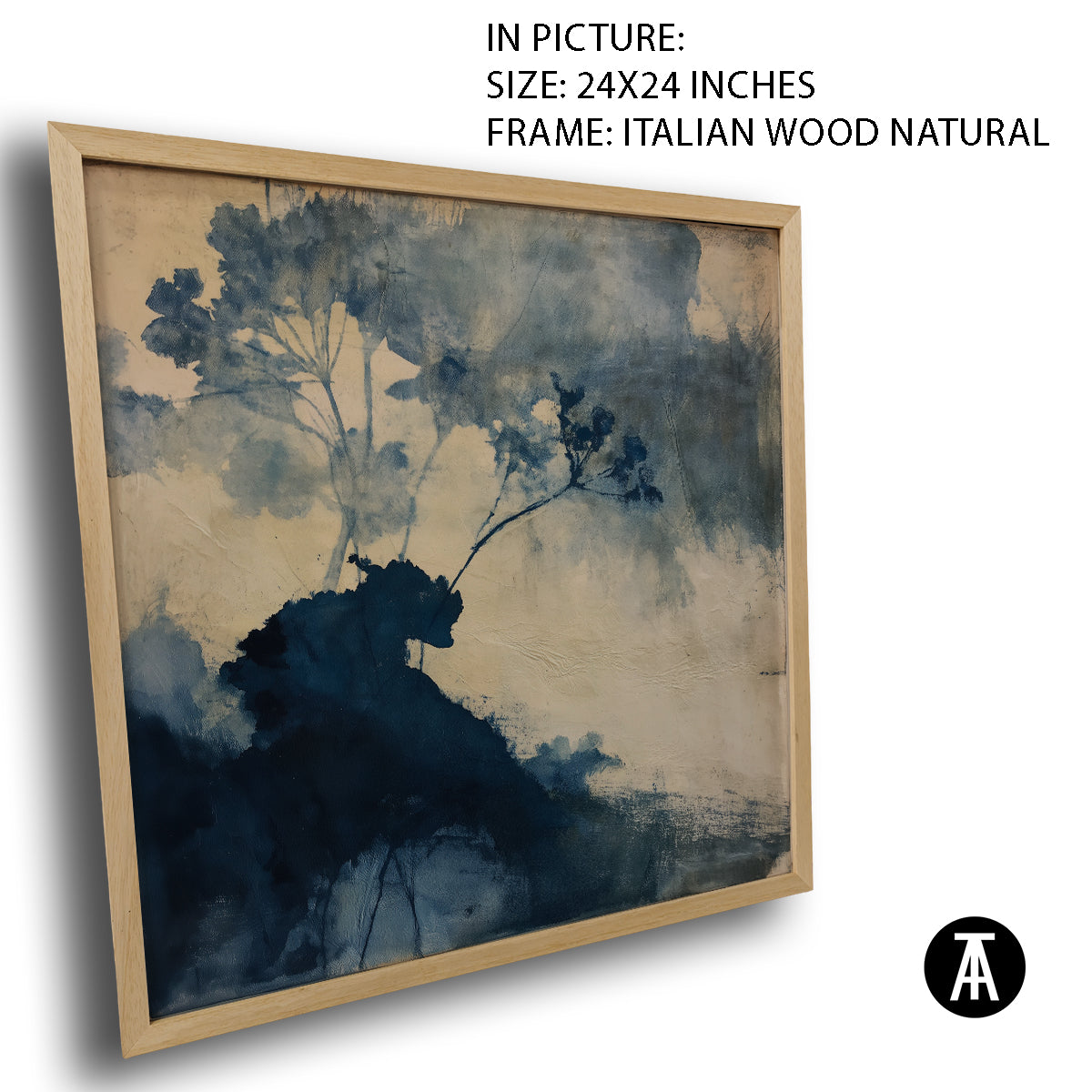 Artwork in Natural Wood Frame