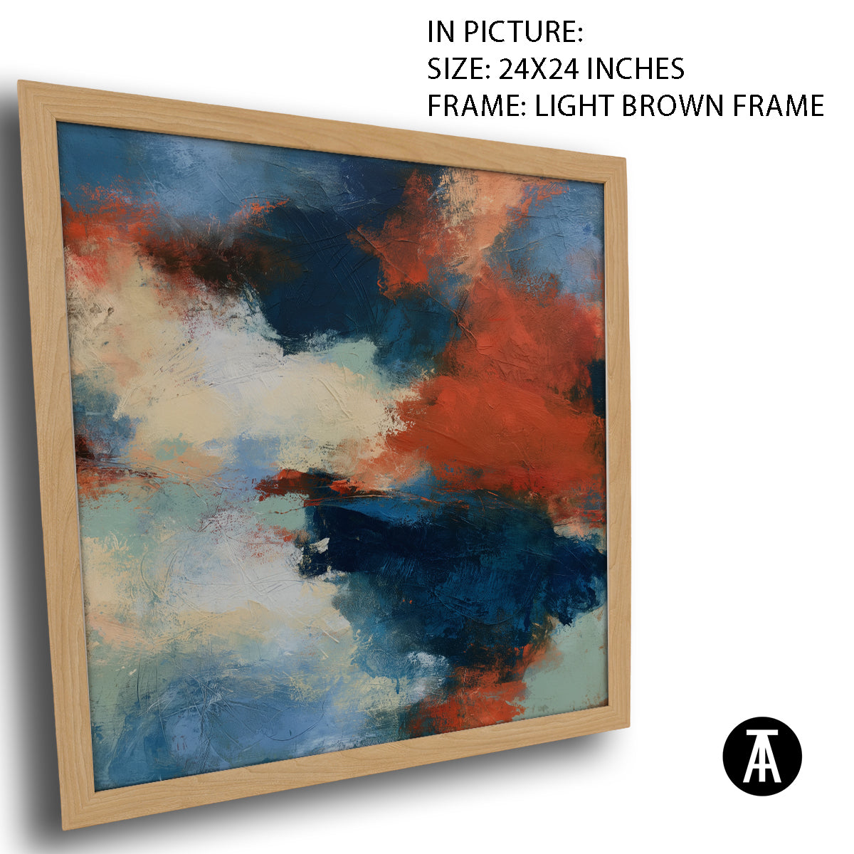 Artwork in Light Brown Frame