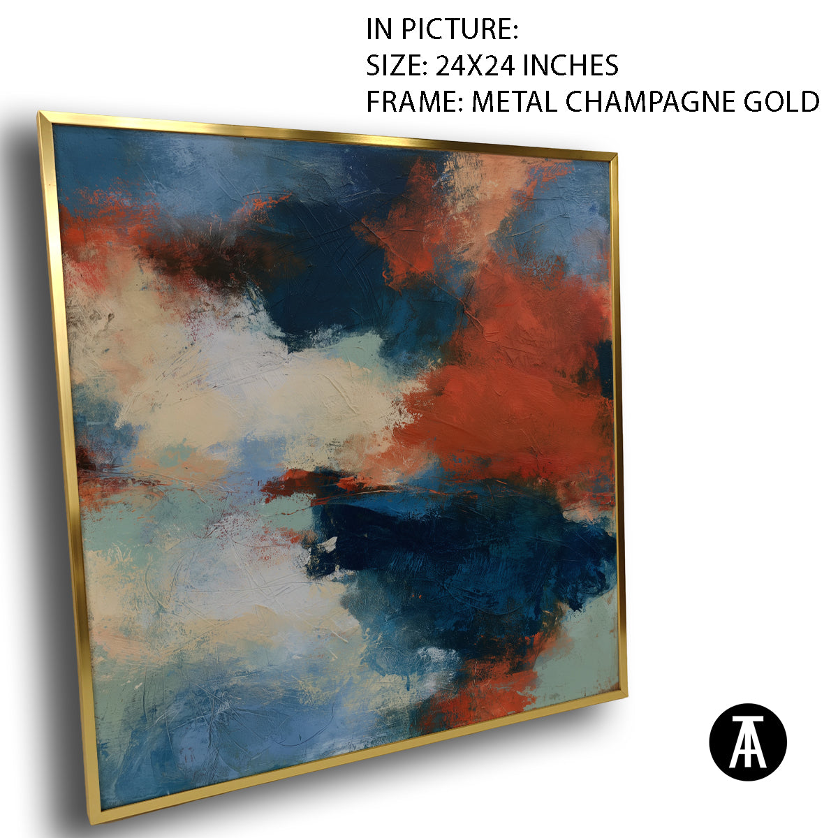 Artwork in Metal Champagne Gold Frame