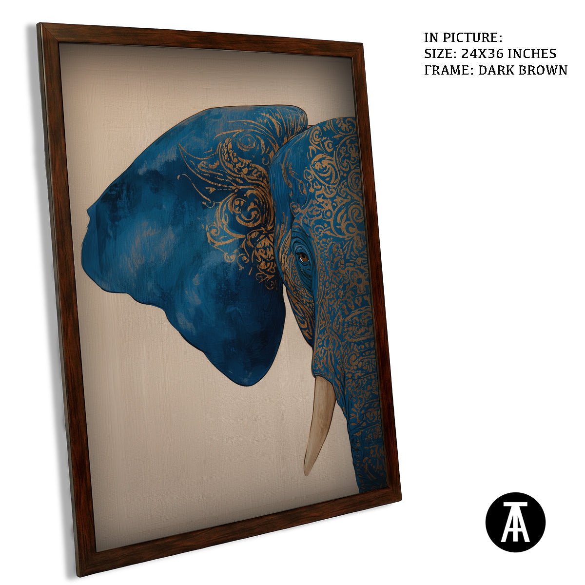 Artwork in Dark Brown Frame