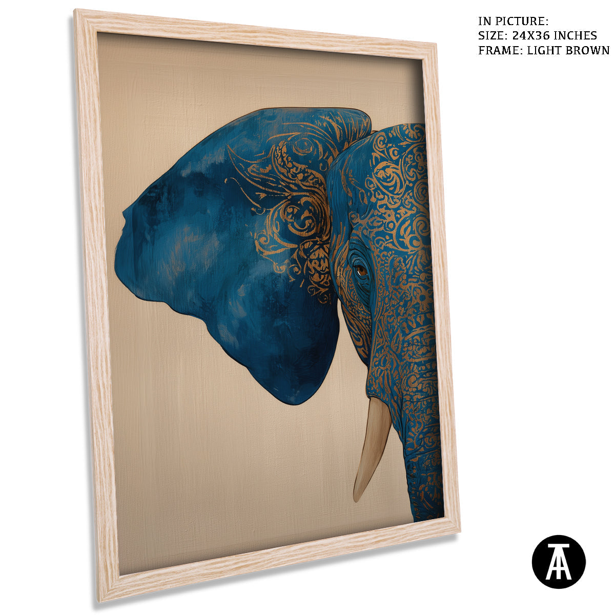 Artwork in Light Brown Frame