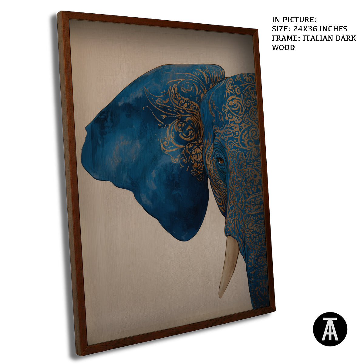 Artwork in Dark Wood Frame