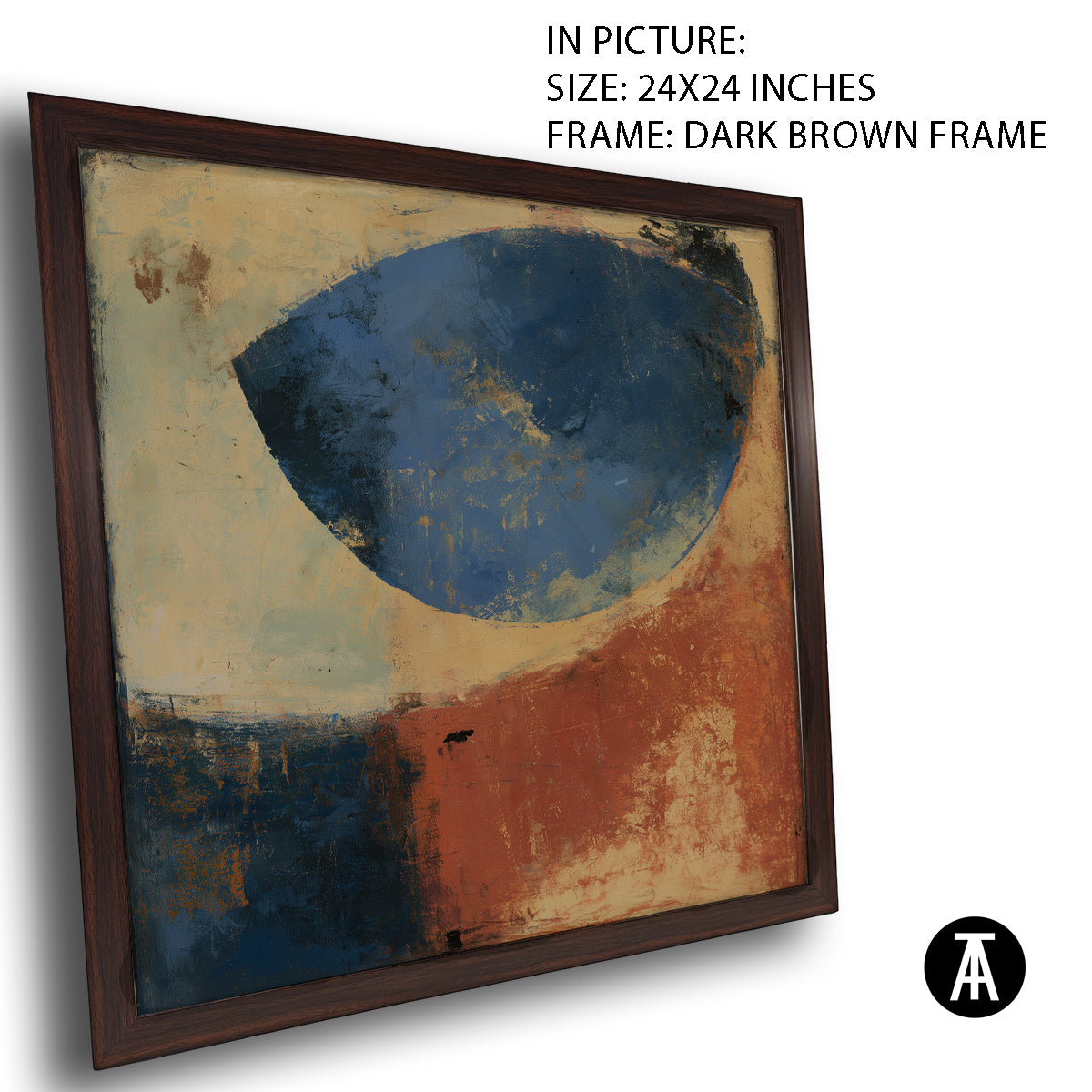 Artwork in Dark Brown Frame