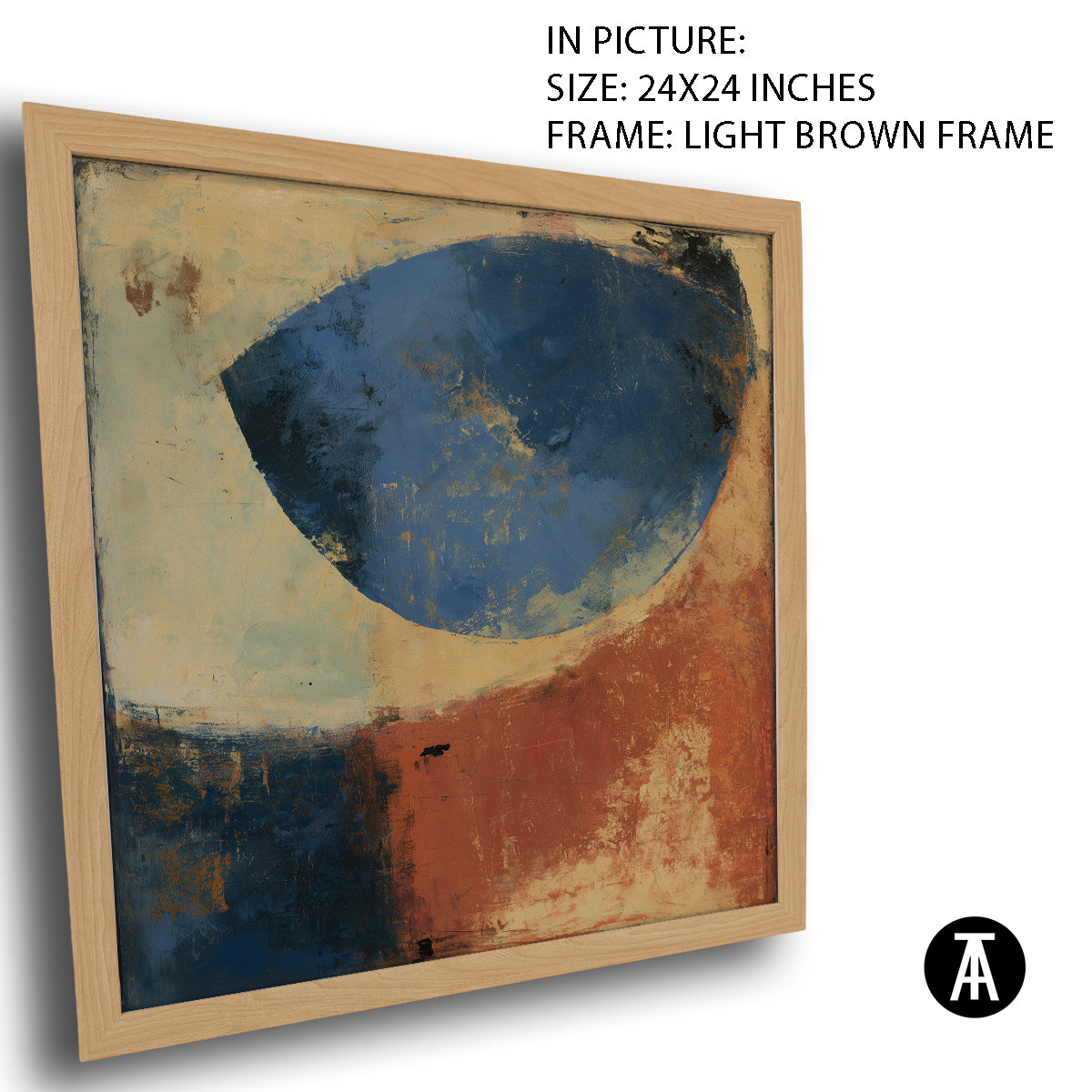 Artwork in Light Brown Frame