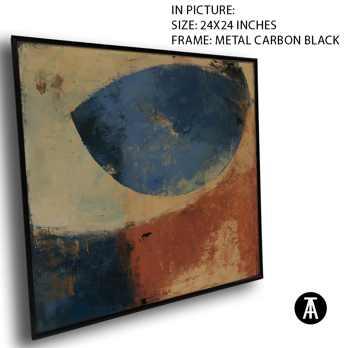 Artwork in Carbon Black Metal Frame