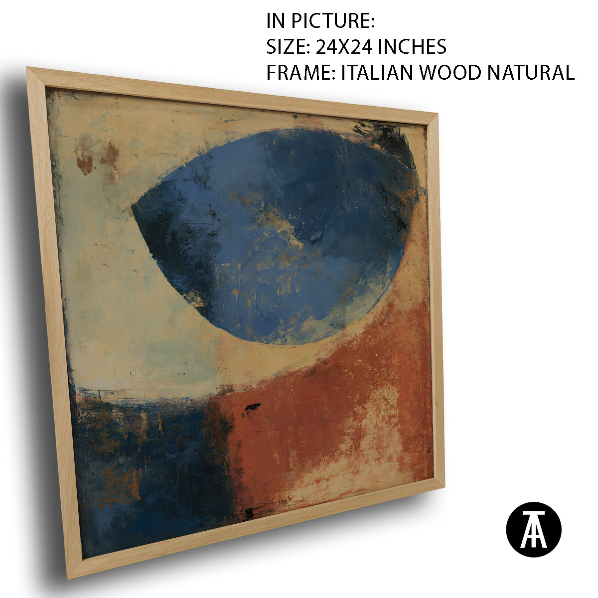 Artwork in Natural Wood Frame