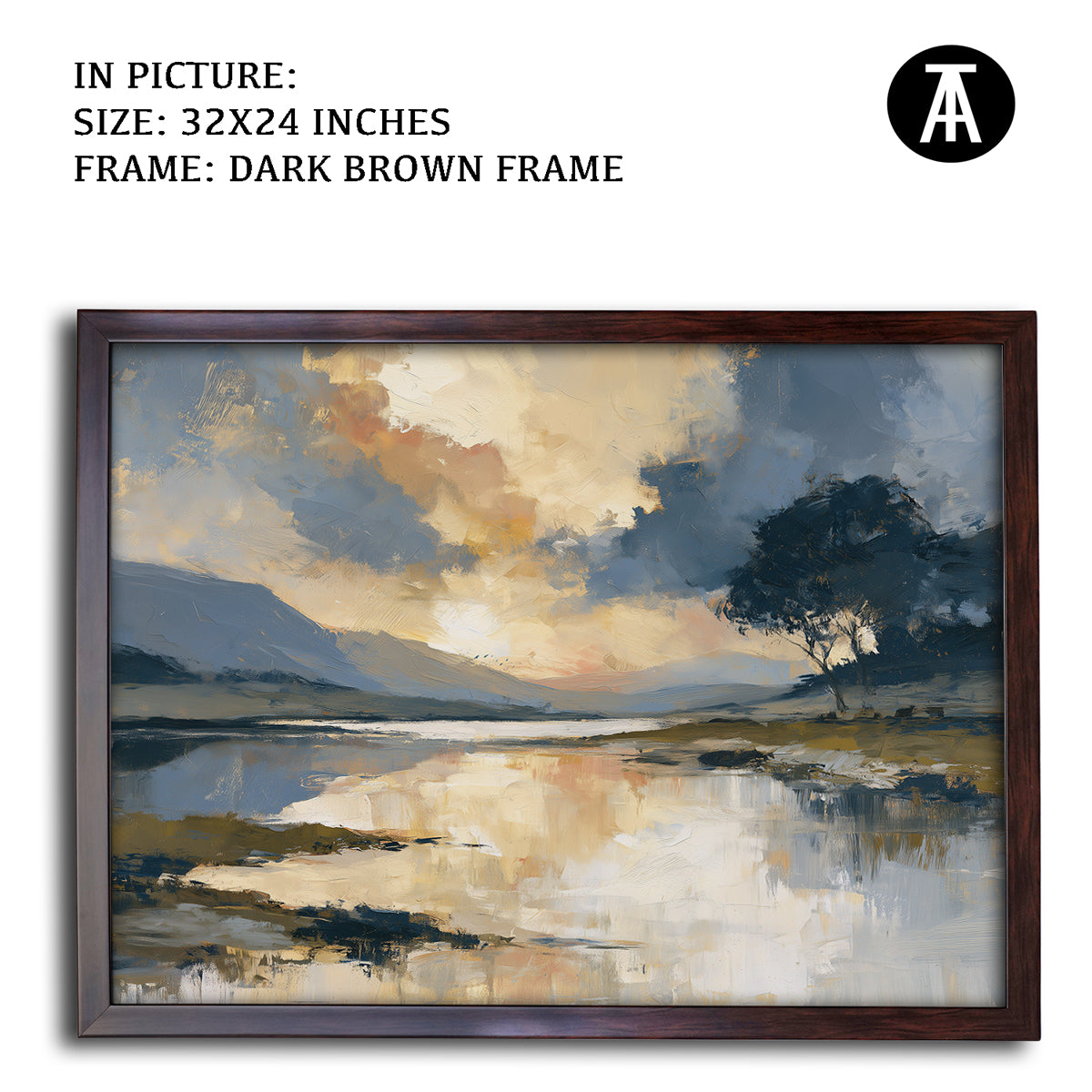 Artwork in Dark Brown Frame