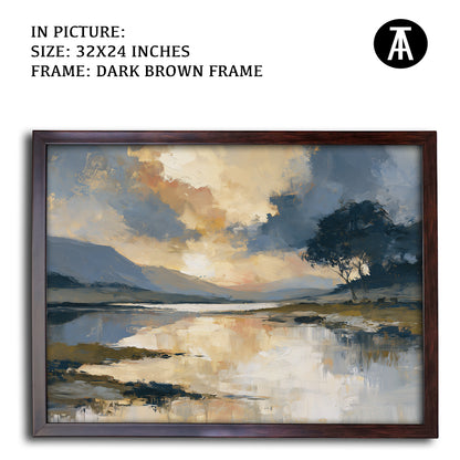 Artwork in Dark Brown Frame