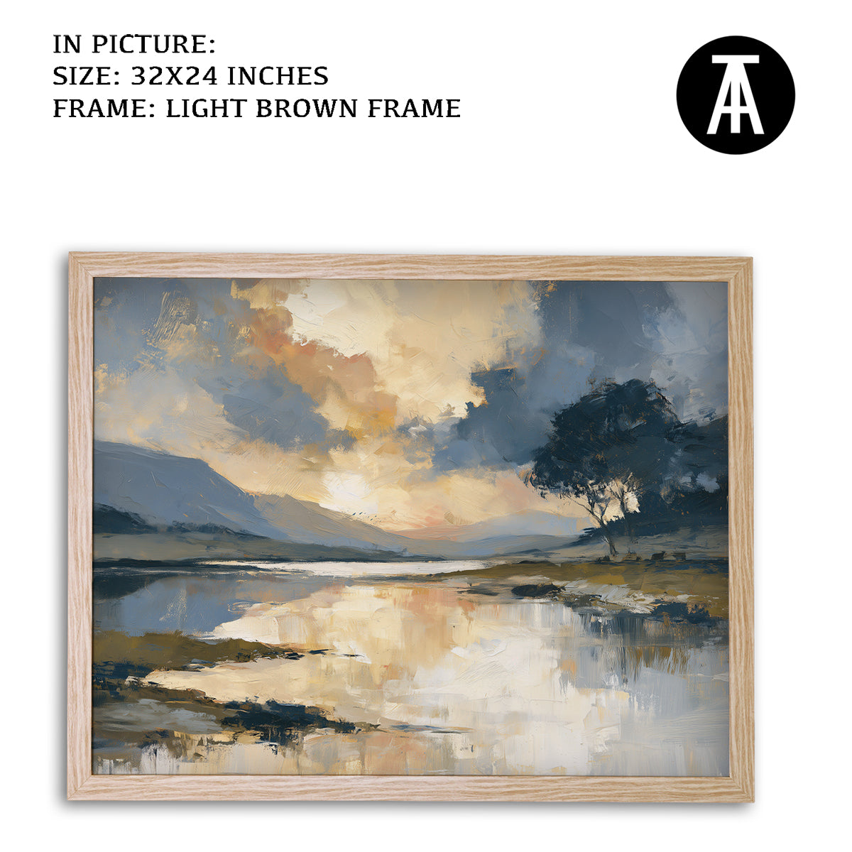 Artwork in Light Brown Frame