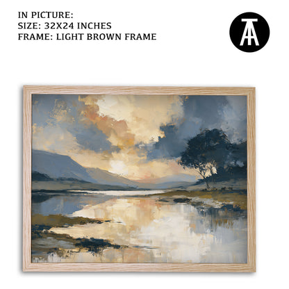 Artwork in Light Brown Frame