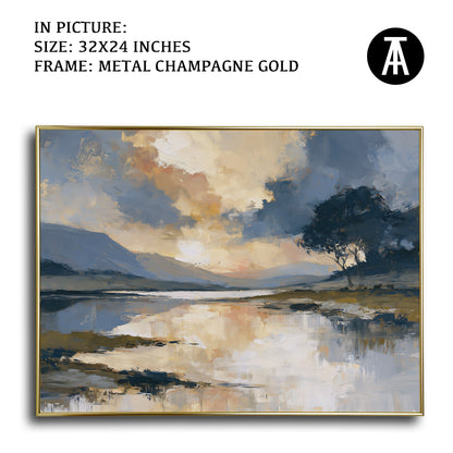 Artwork in Metal Champagne Gold Frame