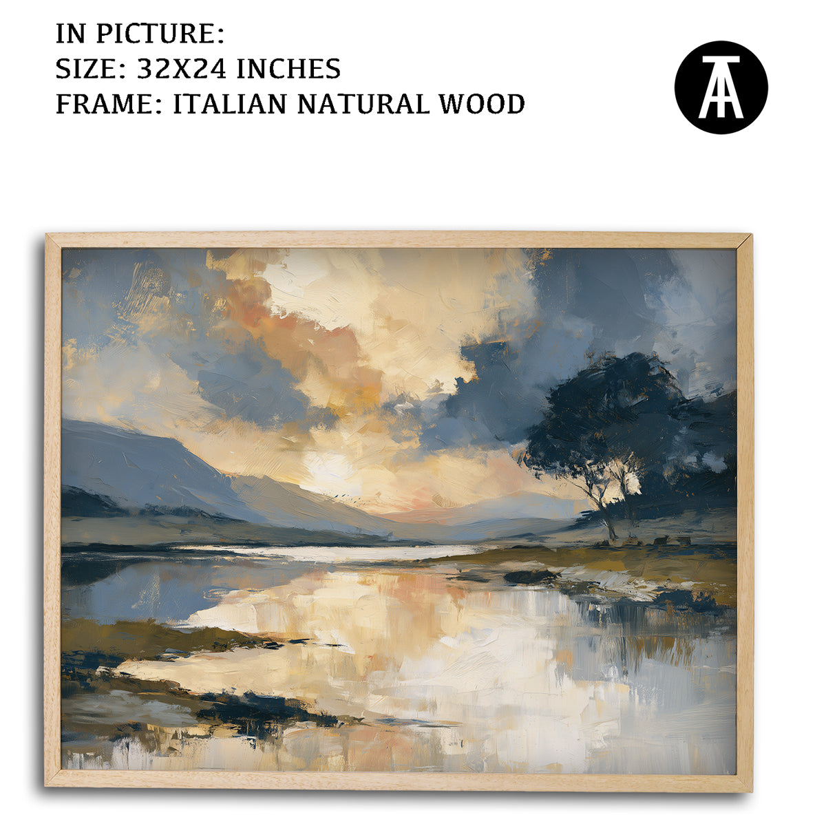 Artwork in Natural Wood Frame