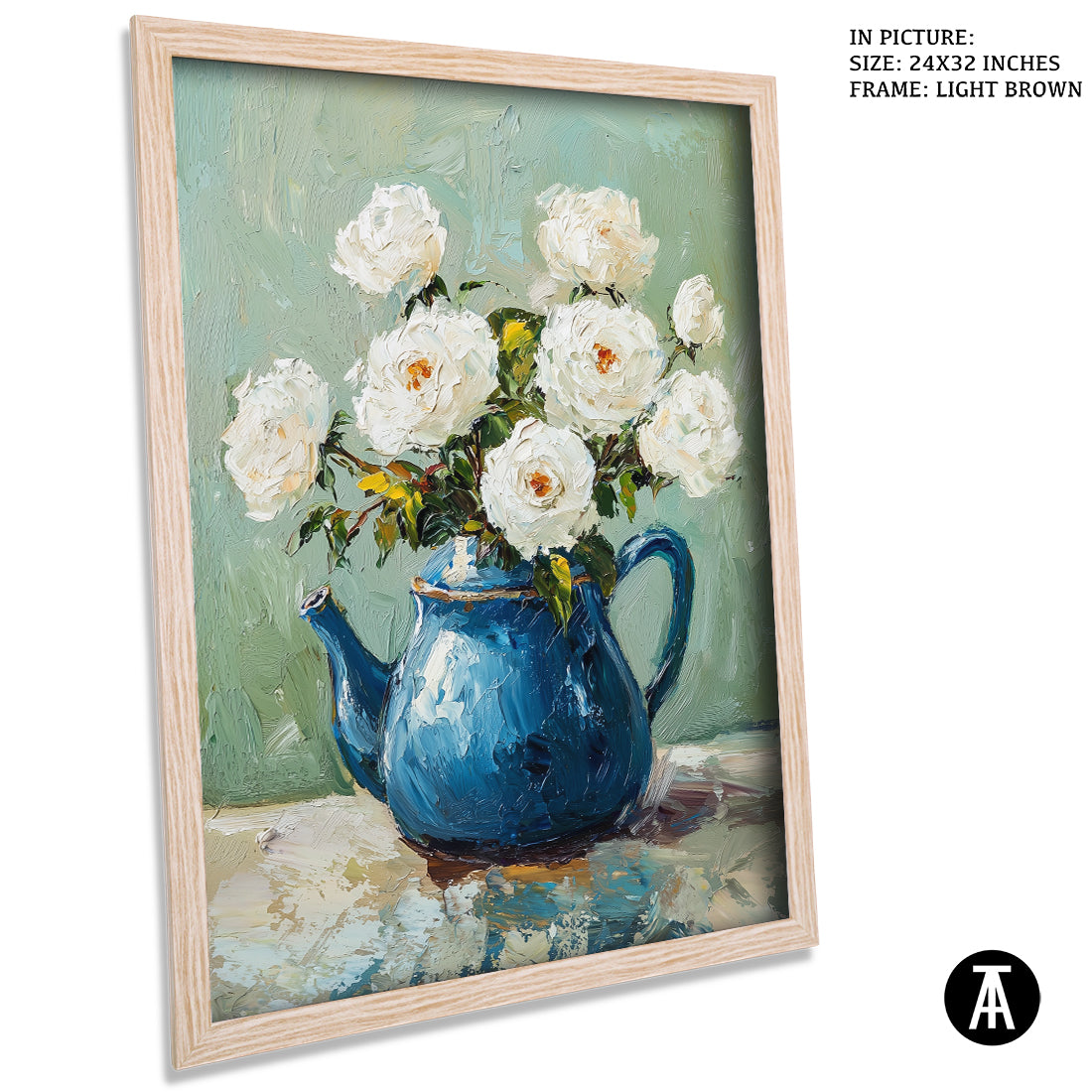 Sample Artwork in Light Brown Frame