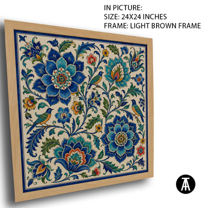Artwork in Light Brown Frame
