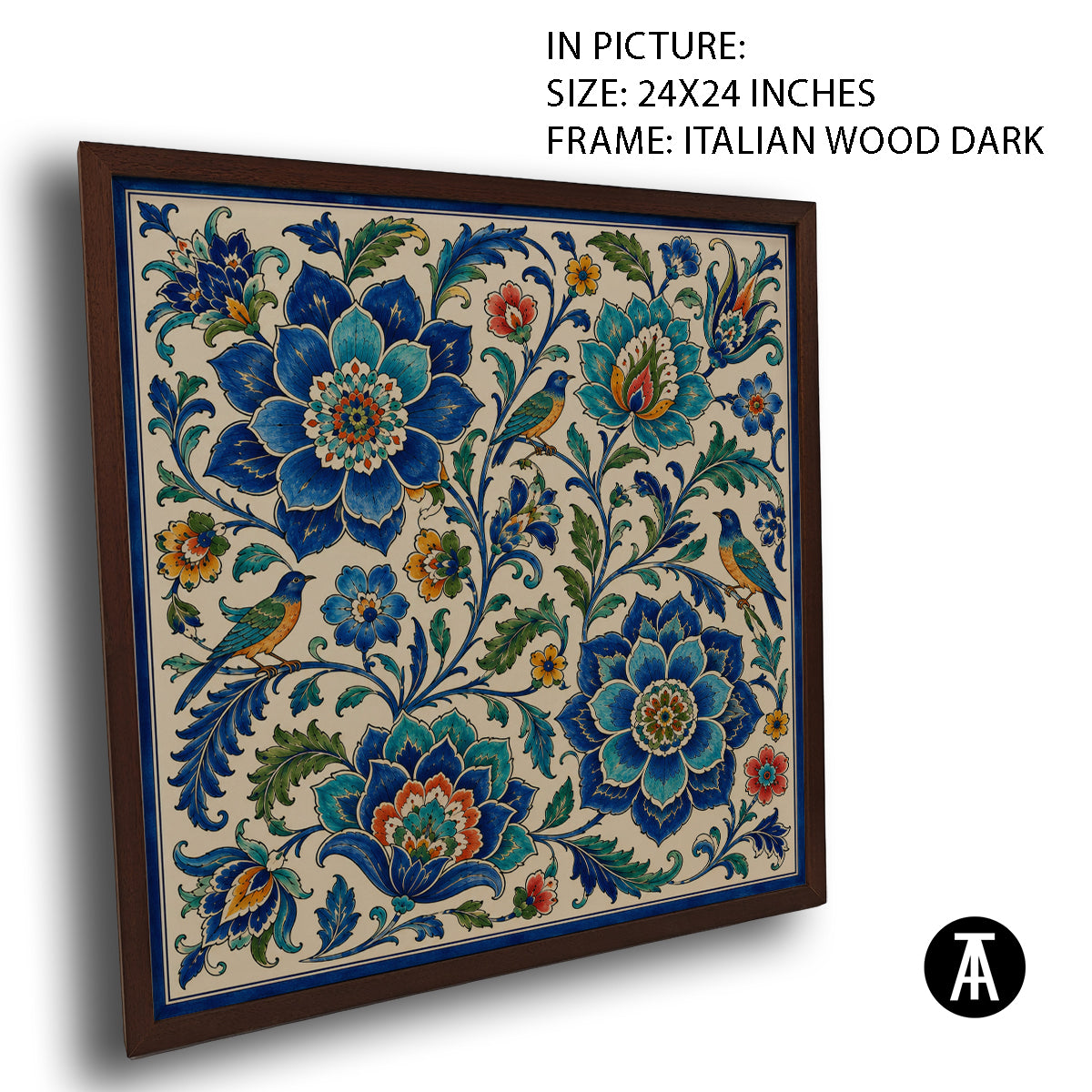 Artwork in Dark Wood Frame