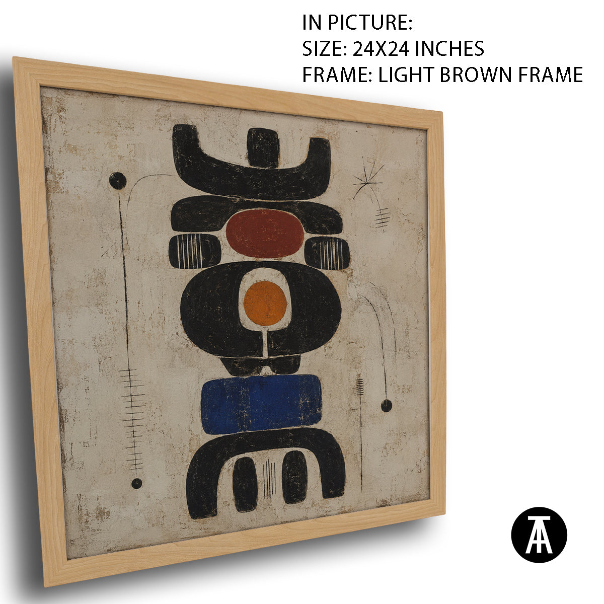 Artwork in Light Brown Frame