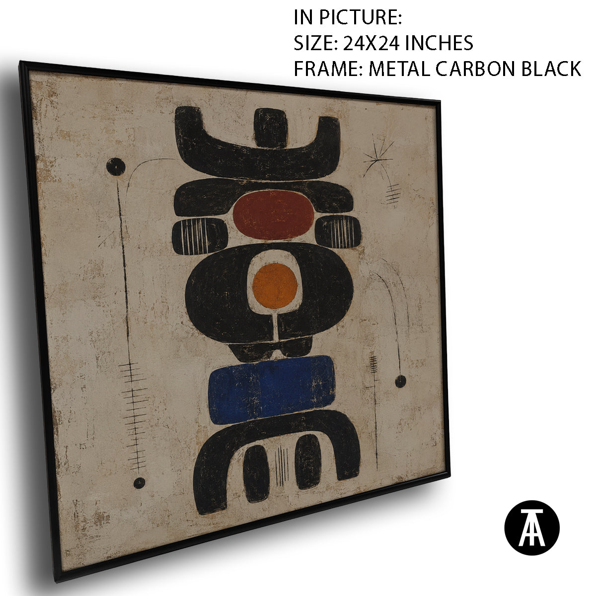 Artwork in Carbon Black Metal Frame