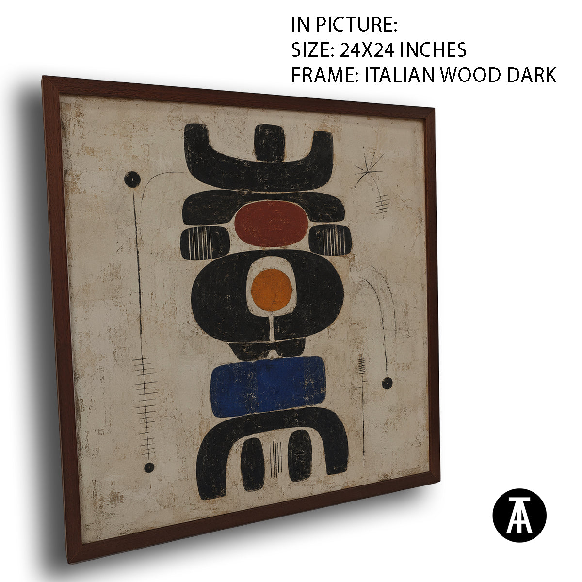 Artwork in Dark Wood Frame