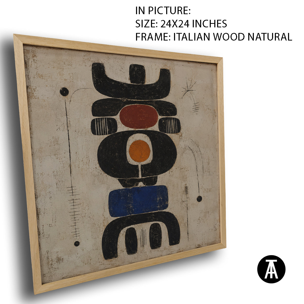 Artwork in Natural Wood Frame
