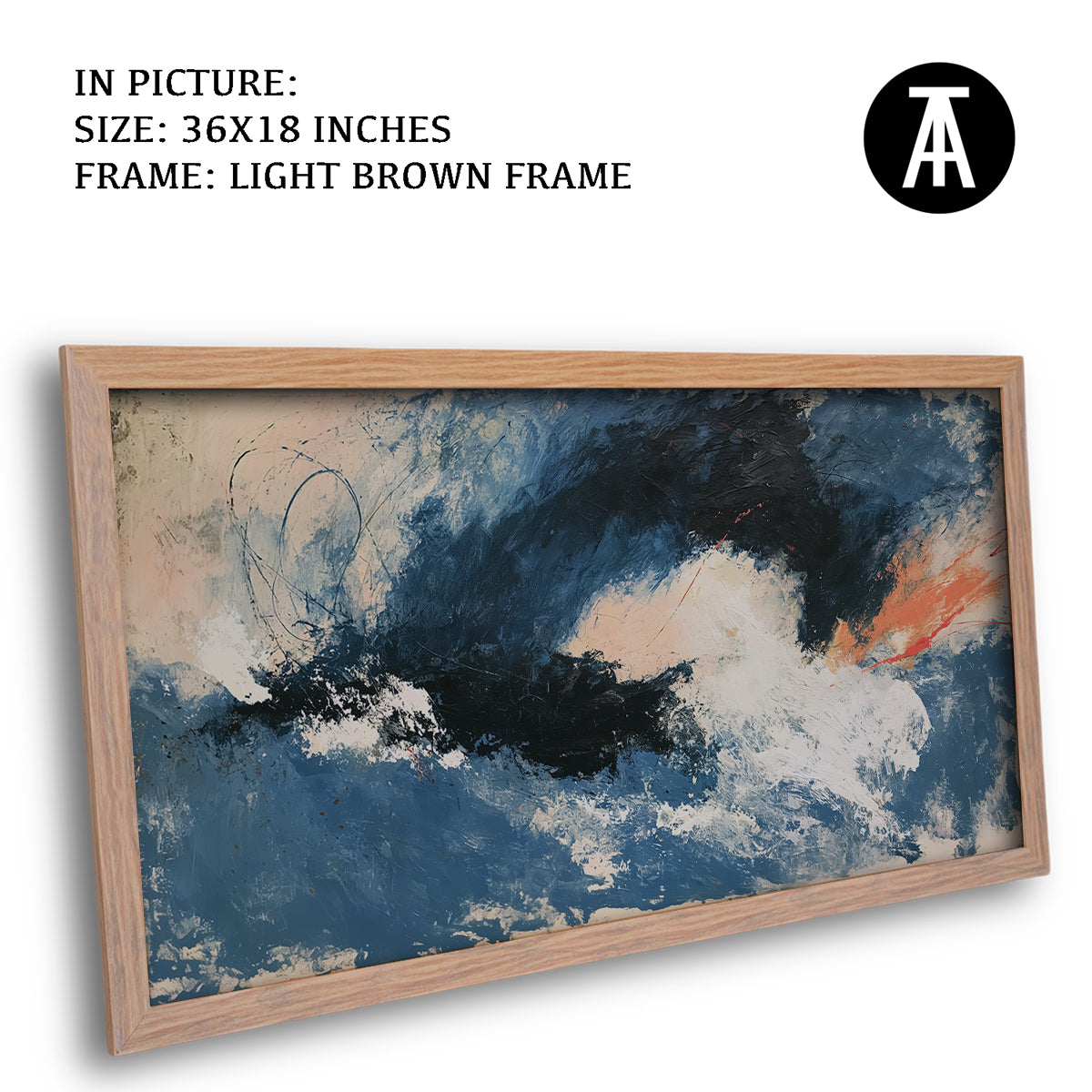Artwork in Light Brown Frame