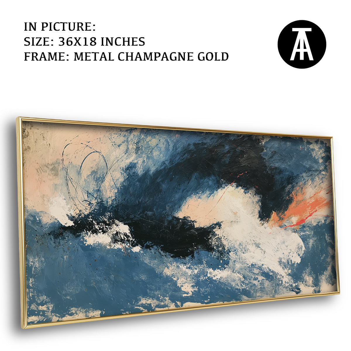 Artwork in Metal Champagne Gold Frame