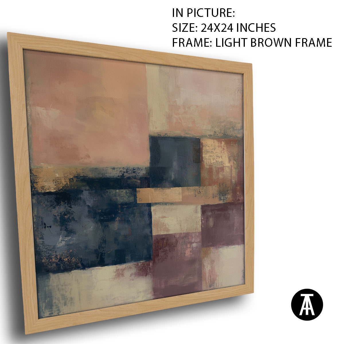 Artwork in Light Brown Frame