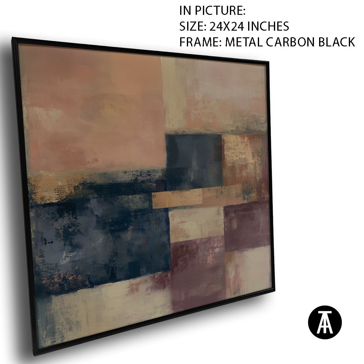 Artwork in Carbon Black Metal Frame