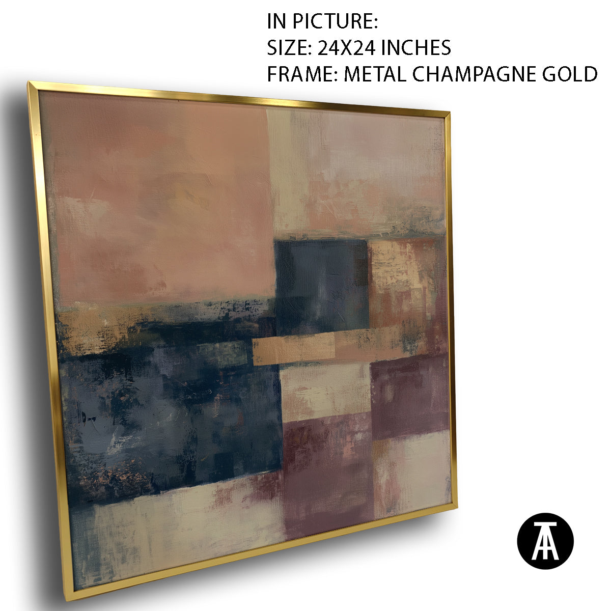 Artwork in Metal Champagne Gold Frame