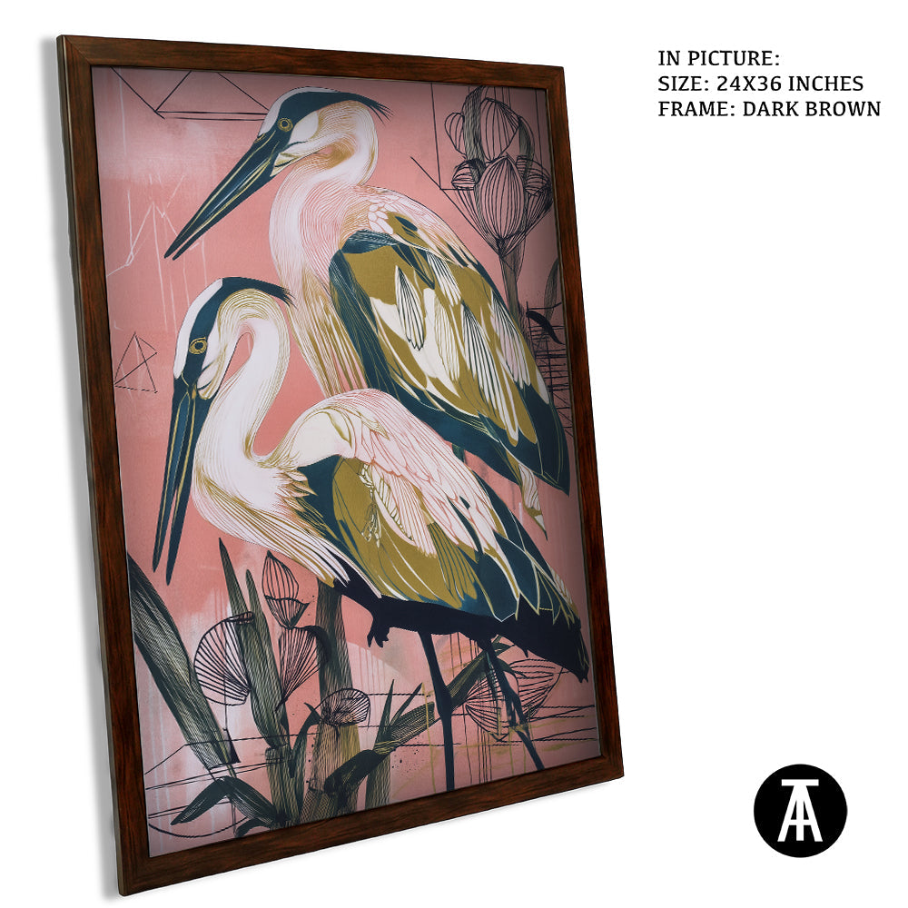 Artwork in Dark Brown Frame