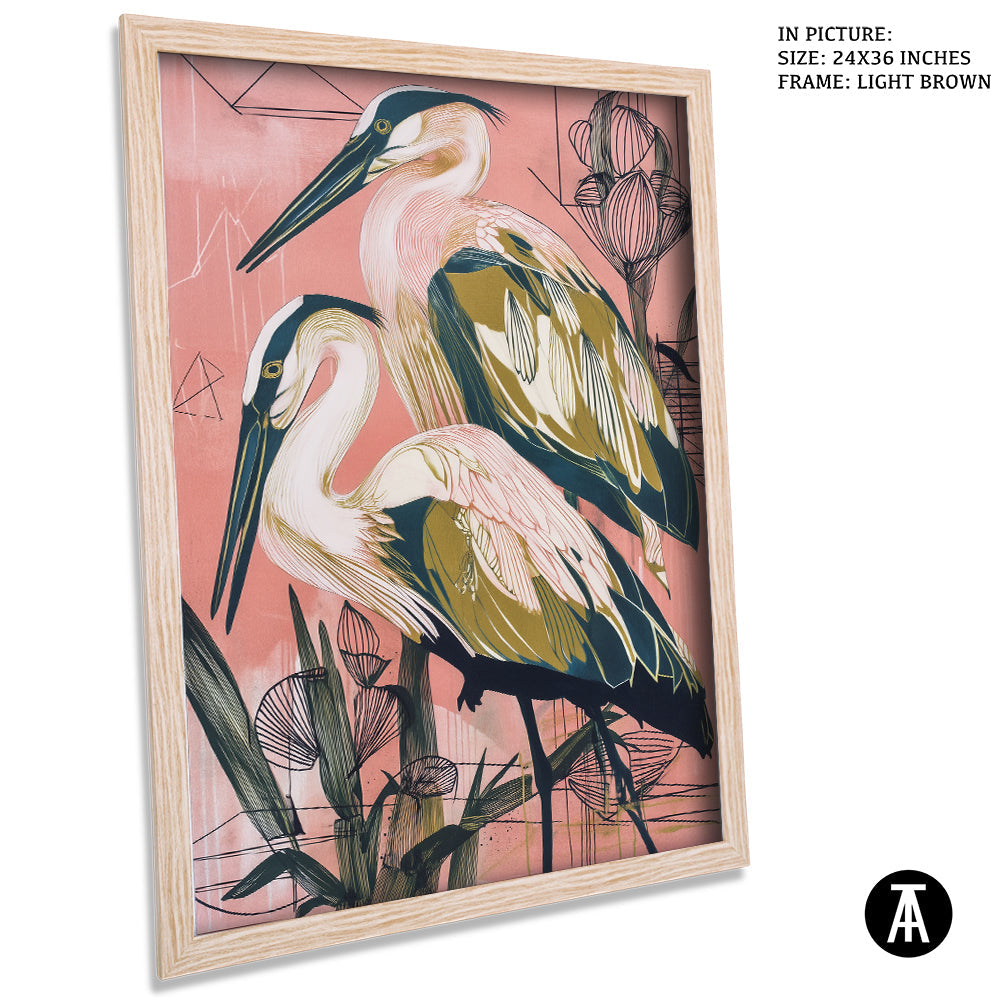 Artwork in Light Brown Frame