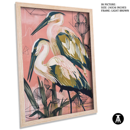 Artwork in Light Brown Frame